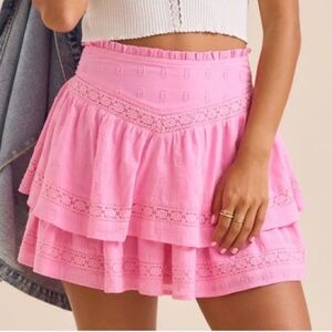 Altar'd State
Rosette Tiered Ruffle Skirt Size L